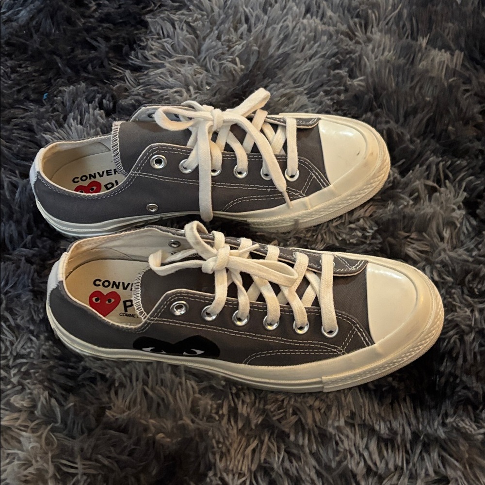 Gray and White Low-Top Sneakers